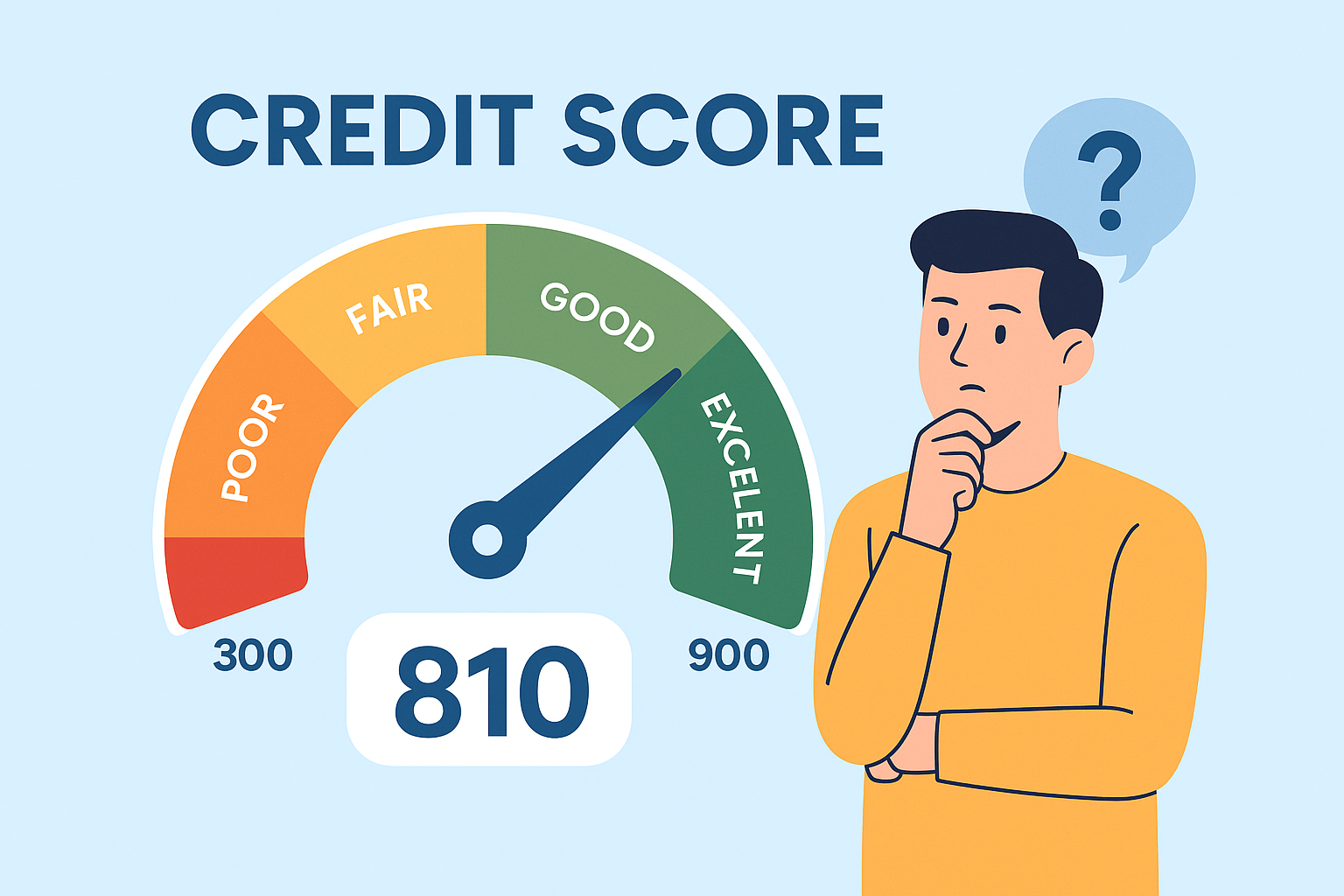 Credit score range in India showing poor to excellent score scale
